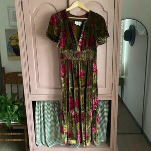 Anthropologie Somerset Velvet Maxi Dress